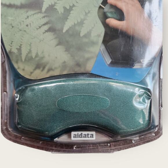 Aidata Gel Wrist Rest Computer Accessory Lycra Material Ergonomic Green Leaves - Picture 4 of 6